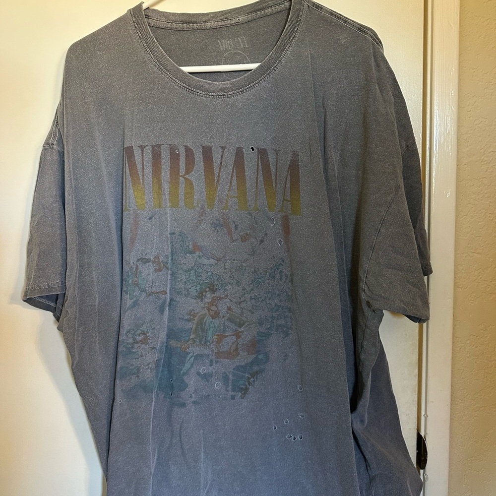 Urban Outfitters Gray Nirvana Graphic Tee